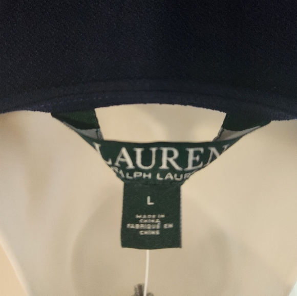 Lauren Ralph Lauren Wrapfront Belted Jumpsuit Navy Blue | Size L. | NWT - Picture 9 of 9